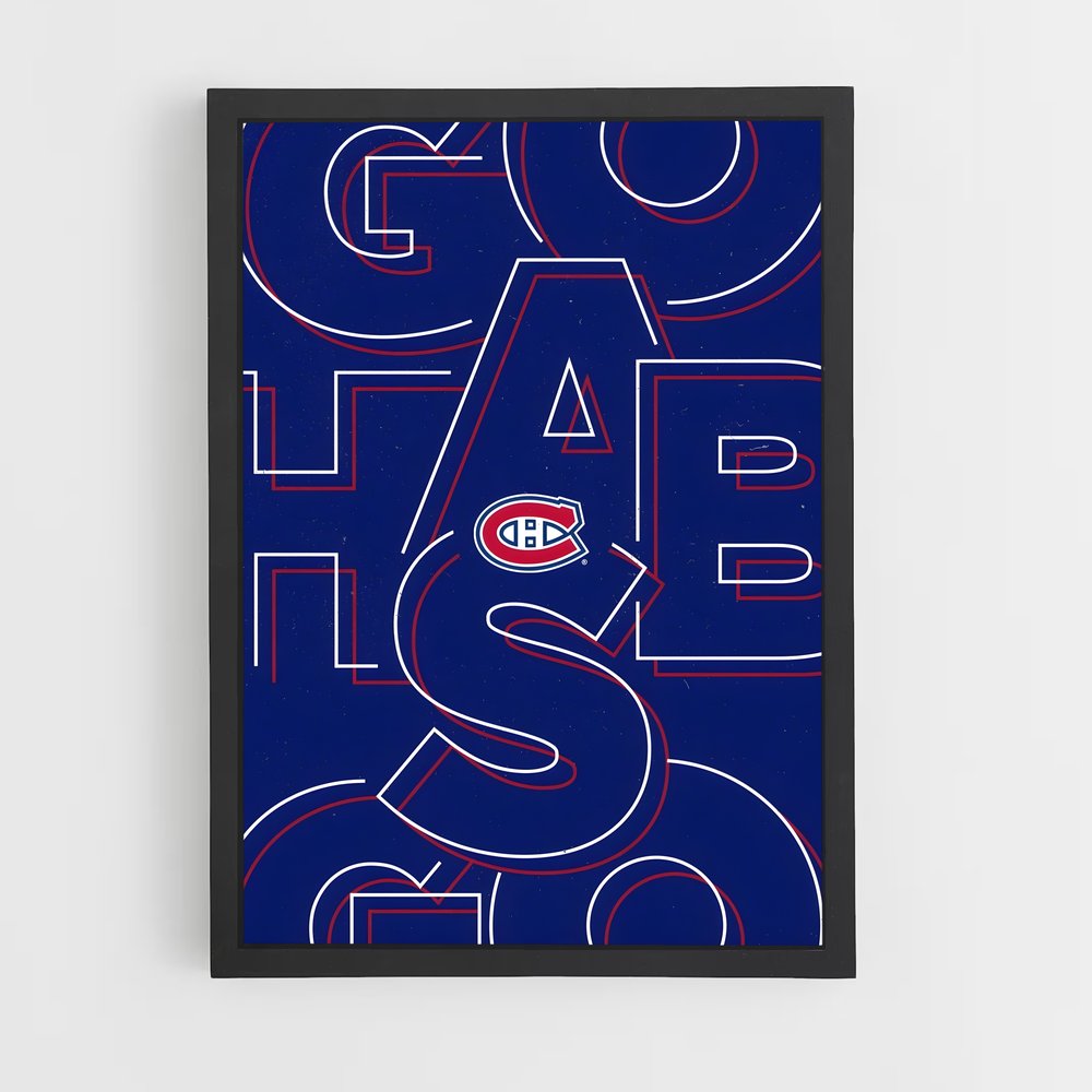 Poster Bleu Glorieux – affiche Hockey sur glace (vue 2)